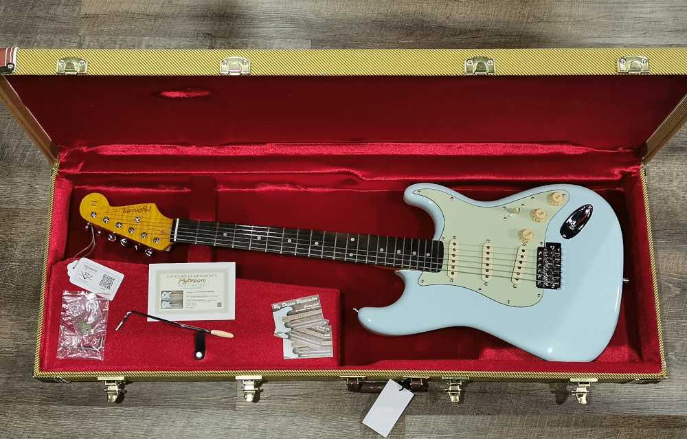 The case containing the guitar